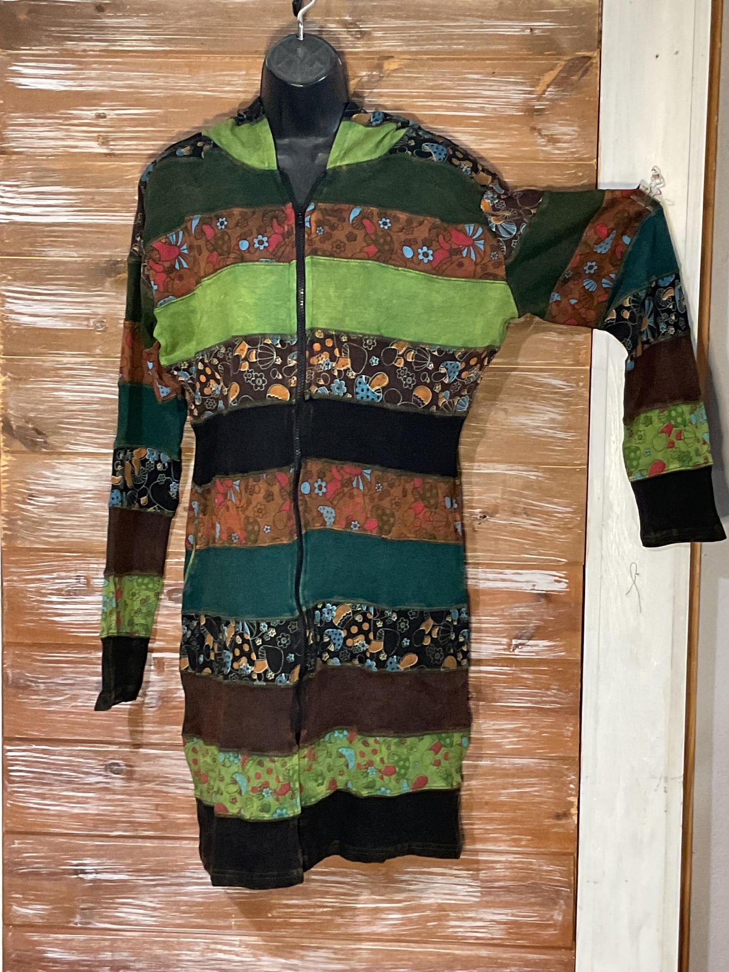 Mushroom Patchwork Long Jacket