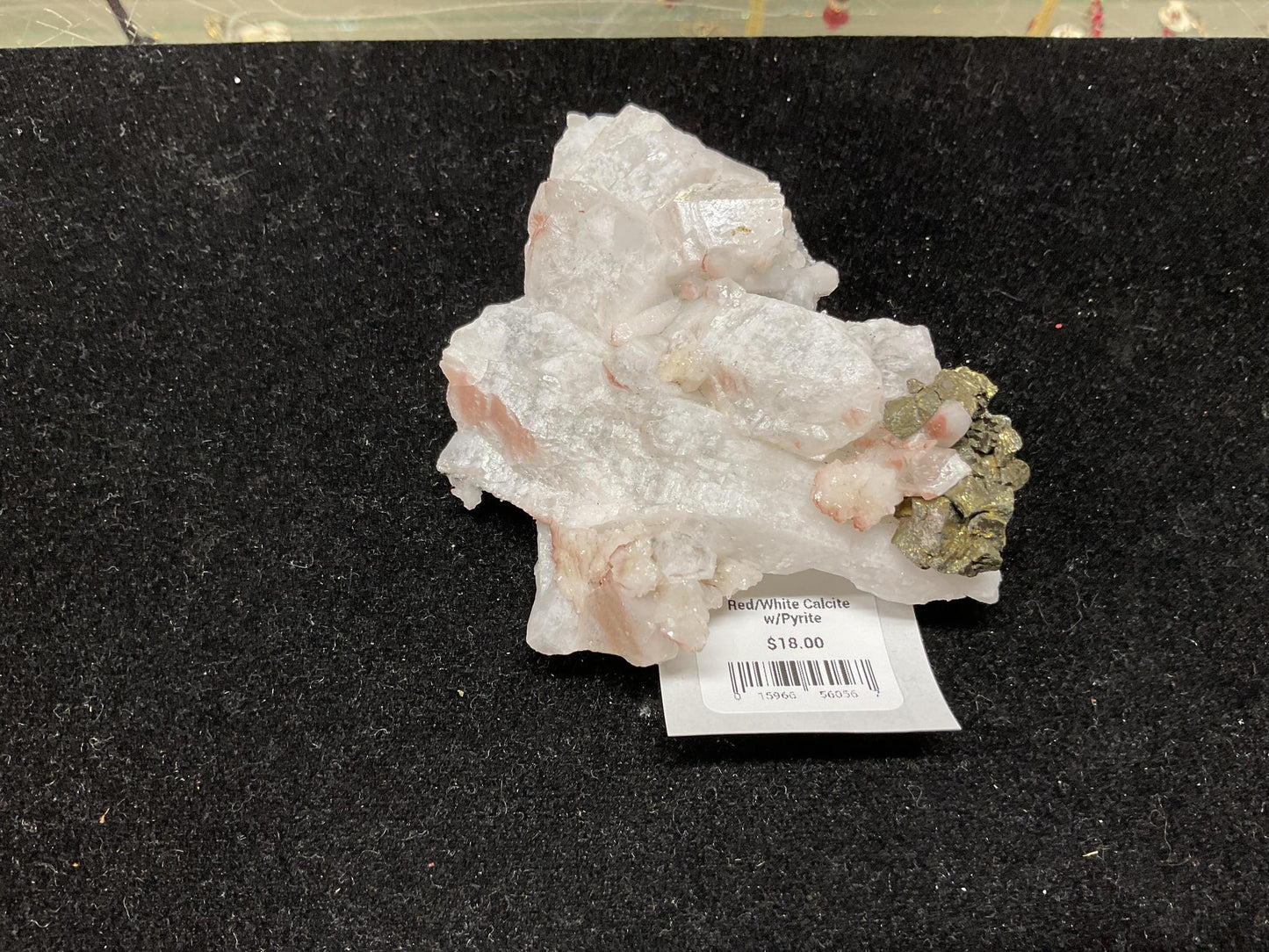 Red/White Calcite w/Pyrite