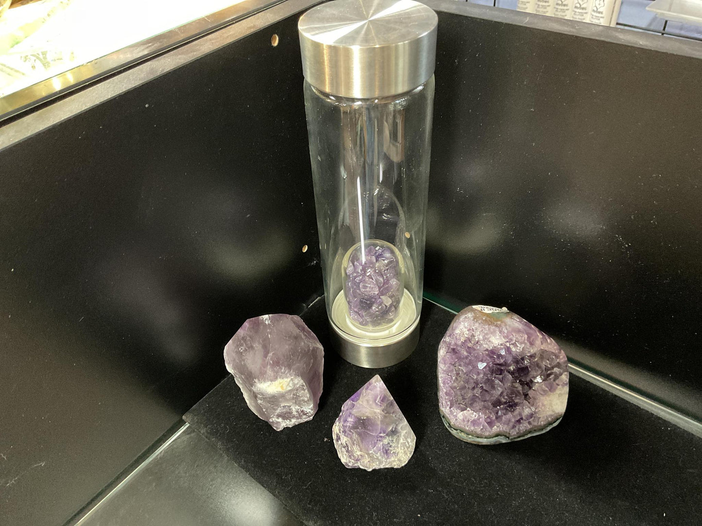 Crystal Infused Glass Water Bottles