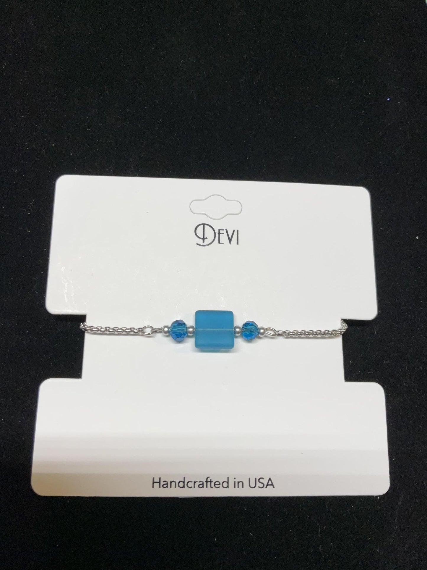 Devi Slider Bracelets with Seaglass