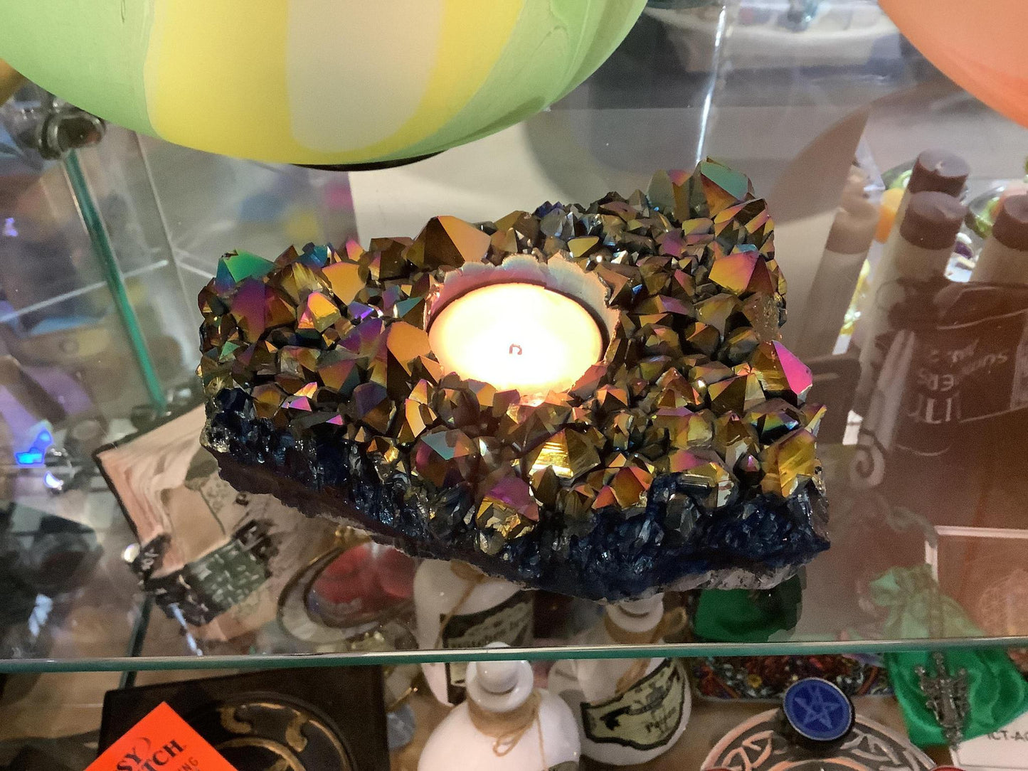 Rainbow Quartz Candleholder