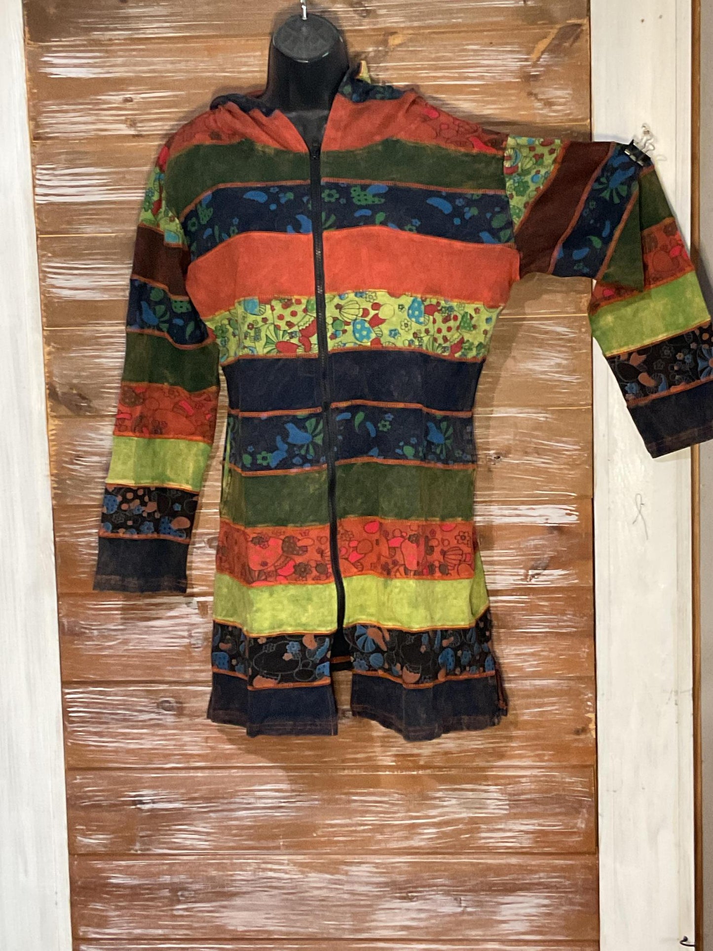 Mushroom Patchwork Long Jacket