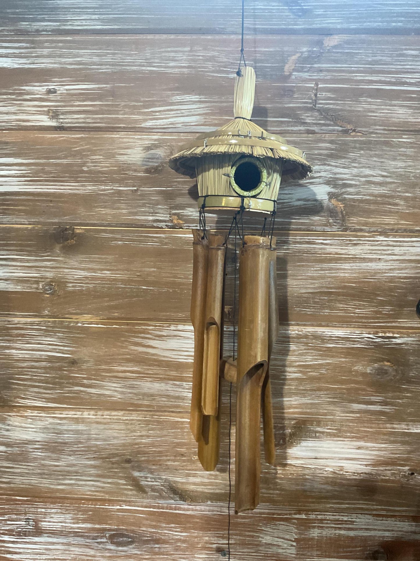 Round Thatched Birdhouse Chime