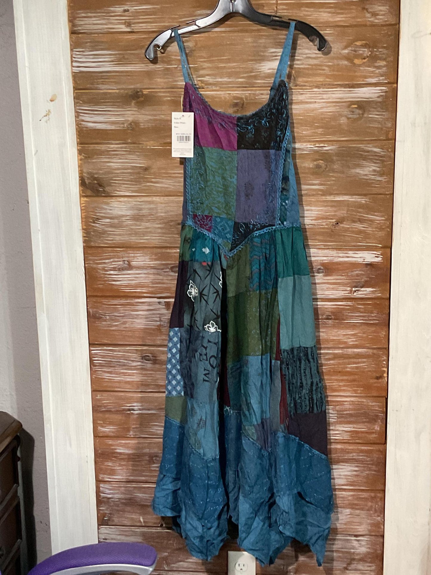 Sleeveless Patchwork Maxi Dress