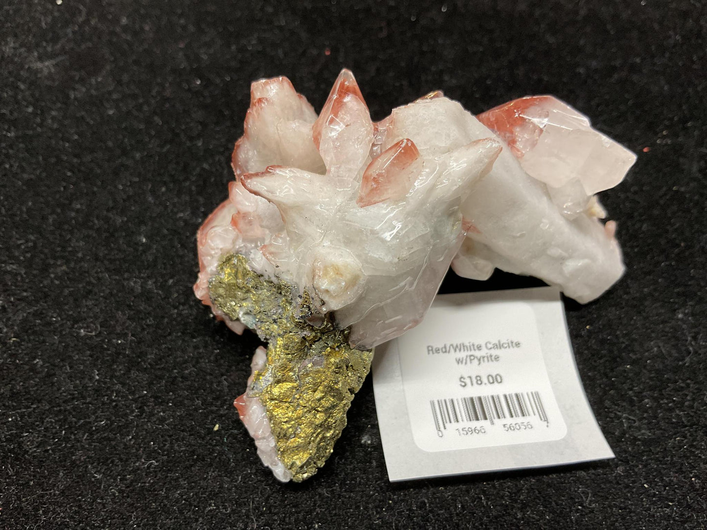 Red/White Calcite w/Pyrite