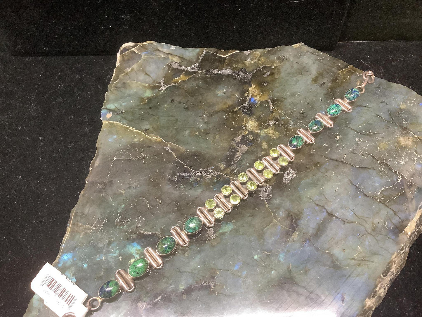 Malachite & Peridot Bracelet in Sterling