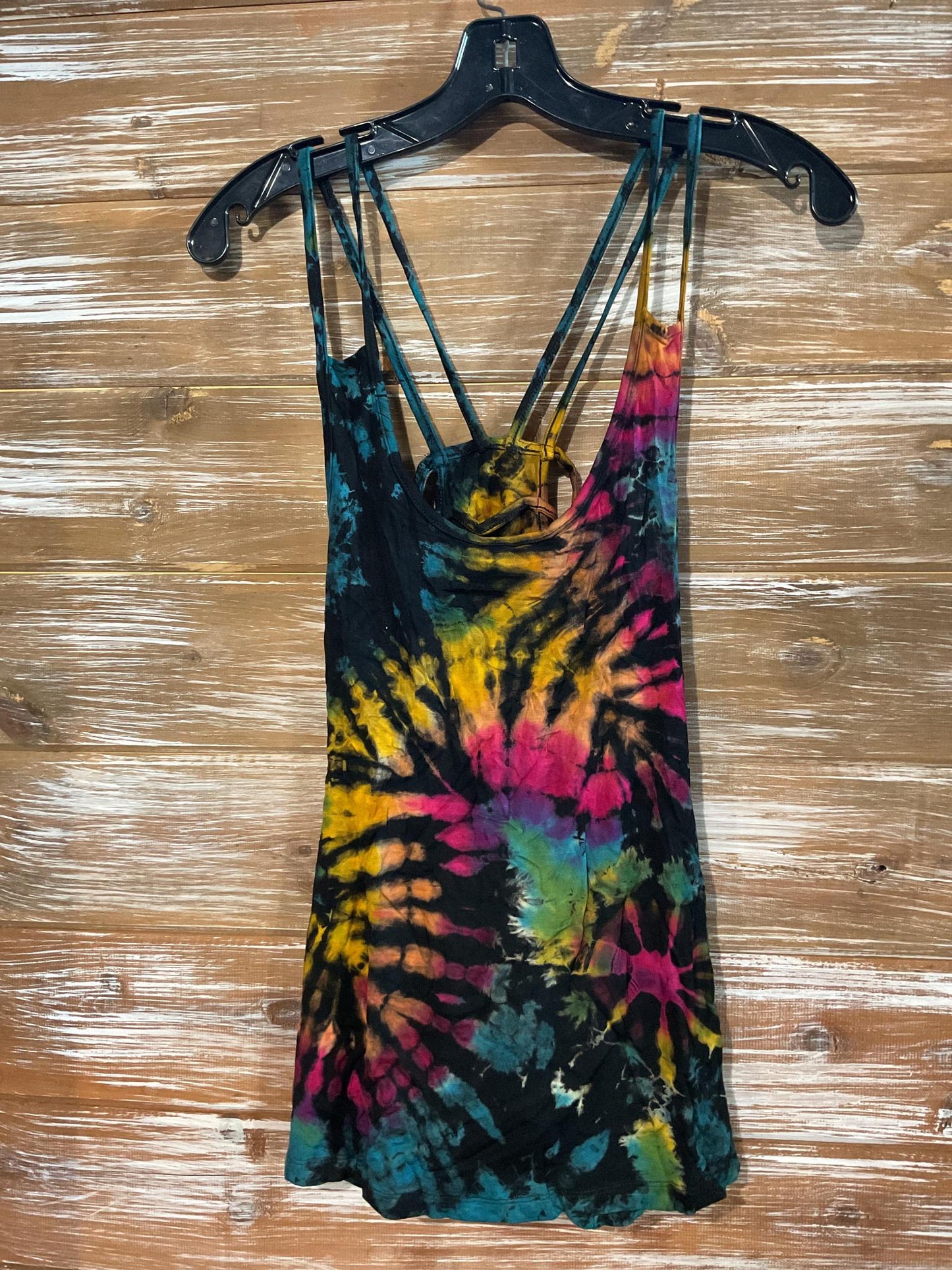 Tie Dye Tank Top with Crossed Back