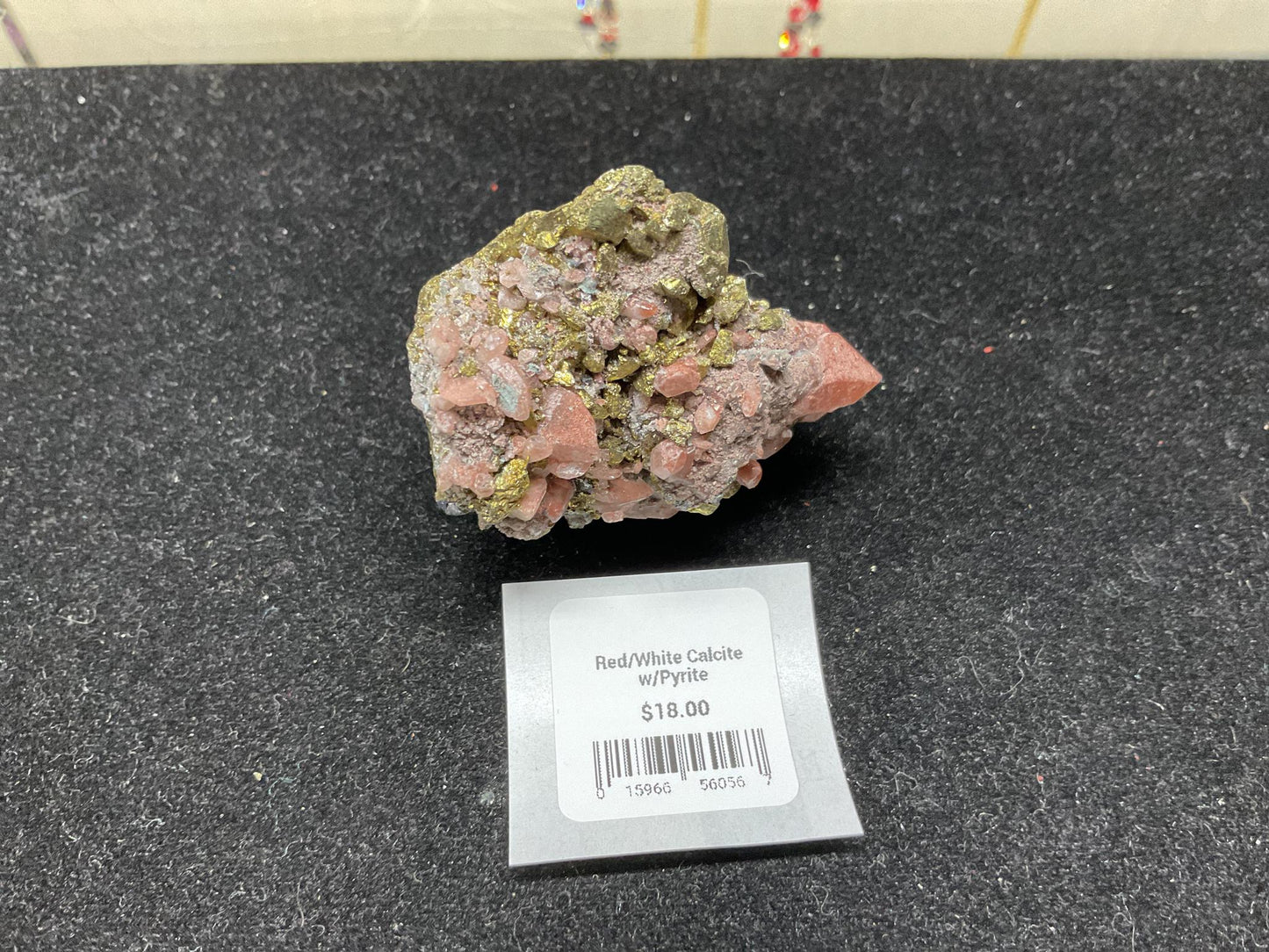 Red/White Calcite w/Pyrite