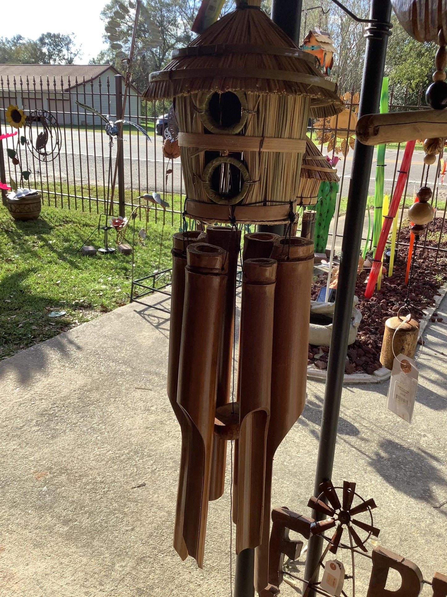 Round Thatched Birdhouse Chime