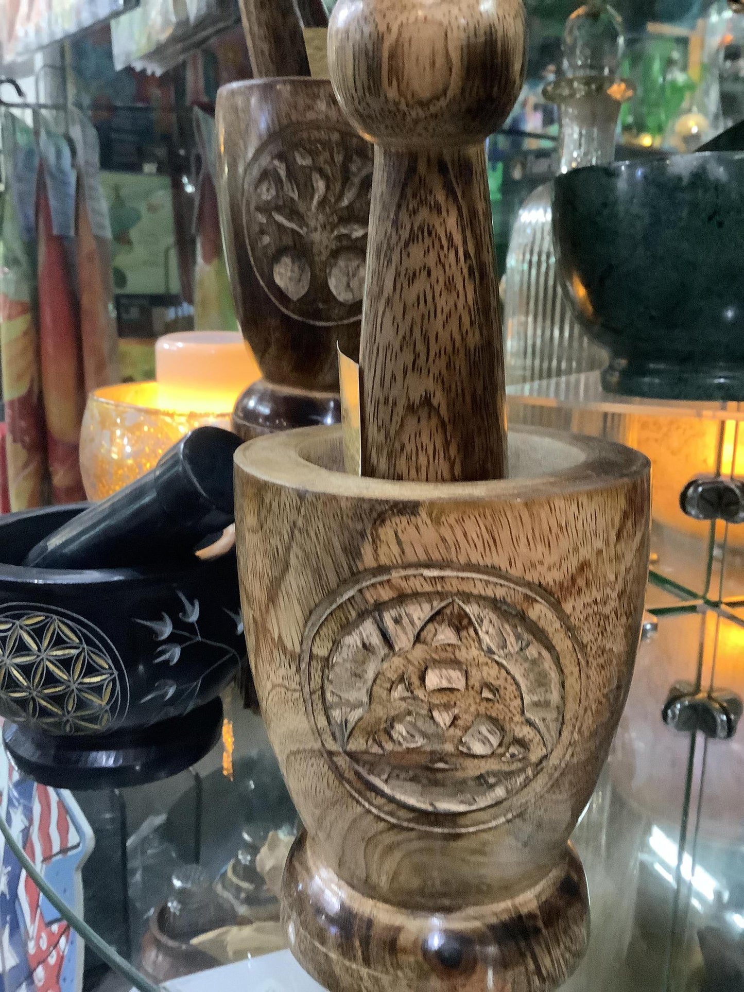 Wooden Mortar & Pestle