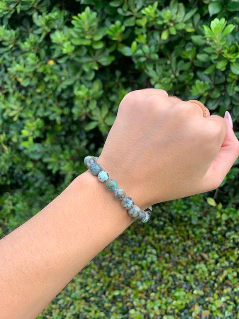 African Turquoise Natural Stone Bracelet 8mm