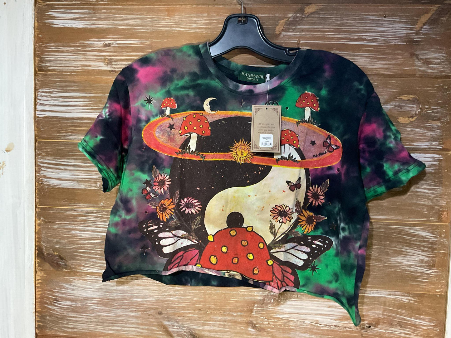 Cotton mushroom yinyang crop top