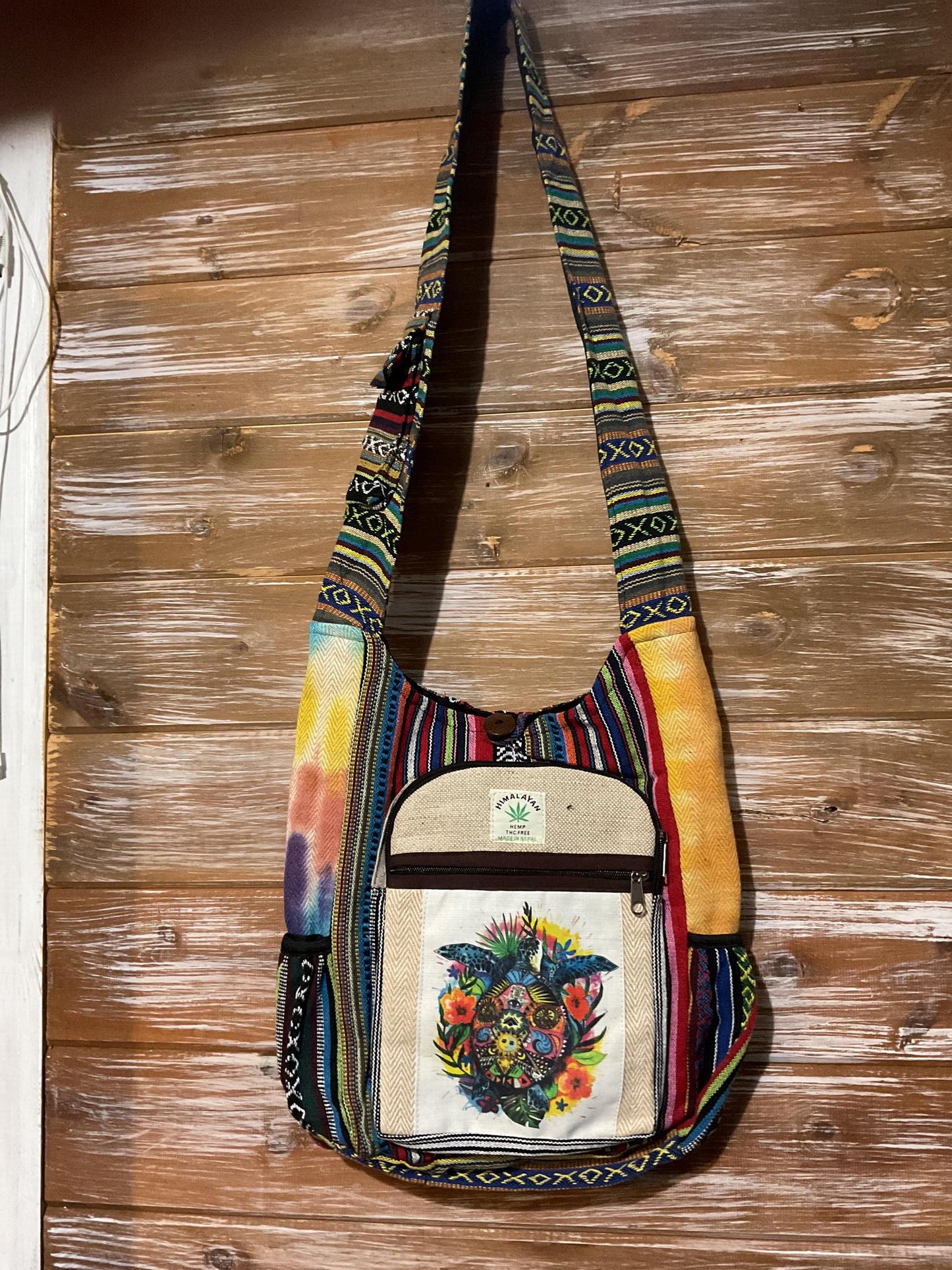 Tie Dye Hemp Shoulder Bags