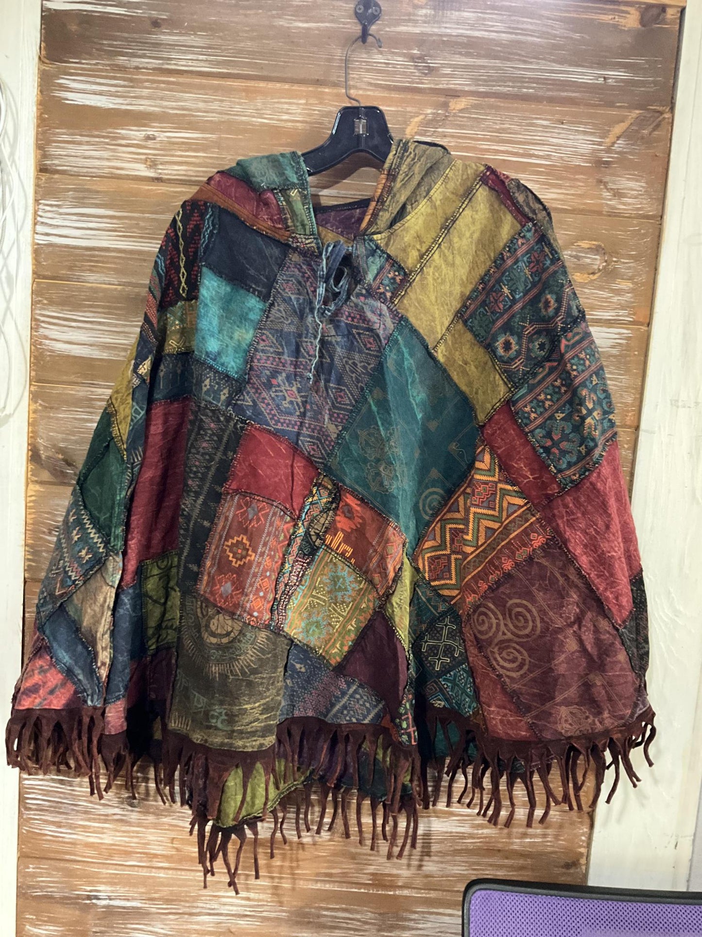 Cotton Patchwork Poncho