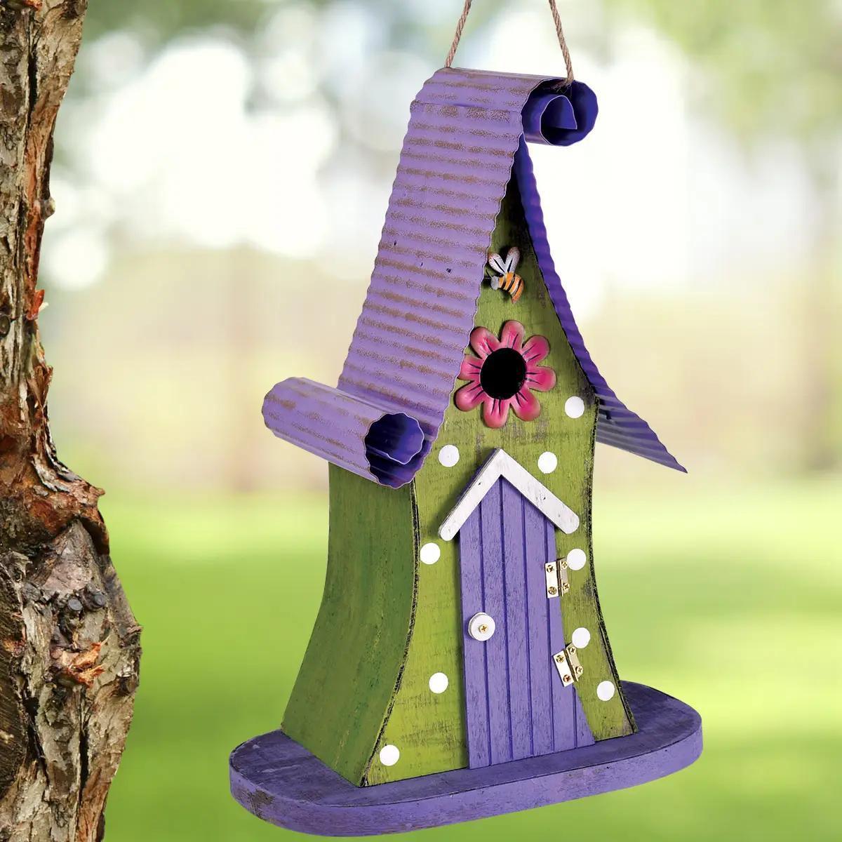 Purple/Green Birdhouse