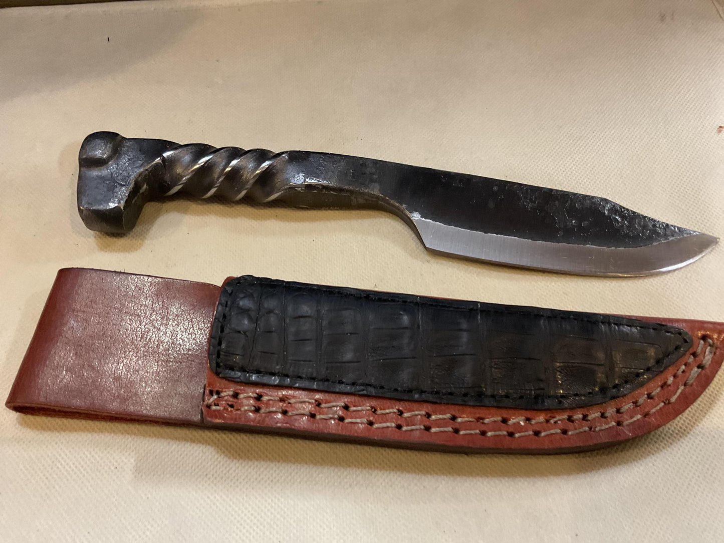 Twisted Spike with Croc Inlay Sheath