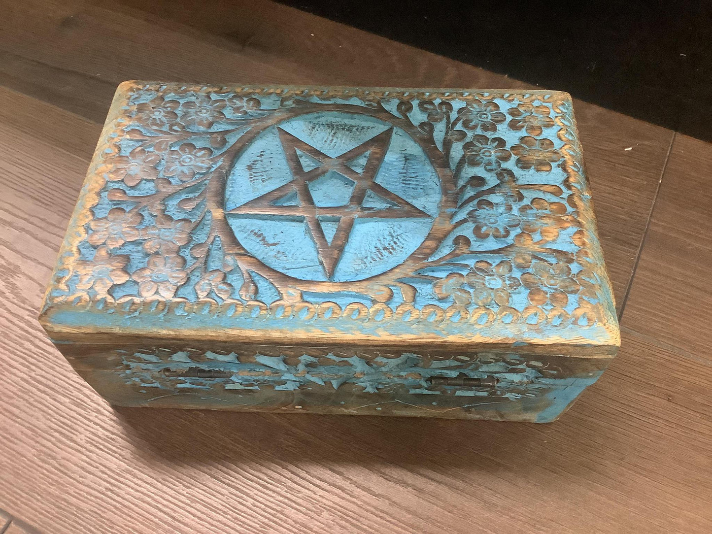 Blue Carved Boxes