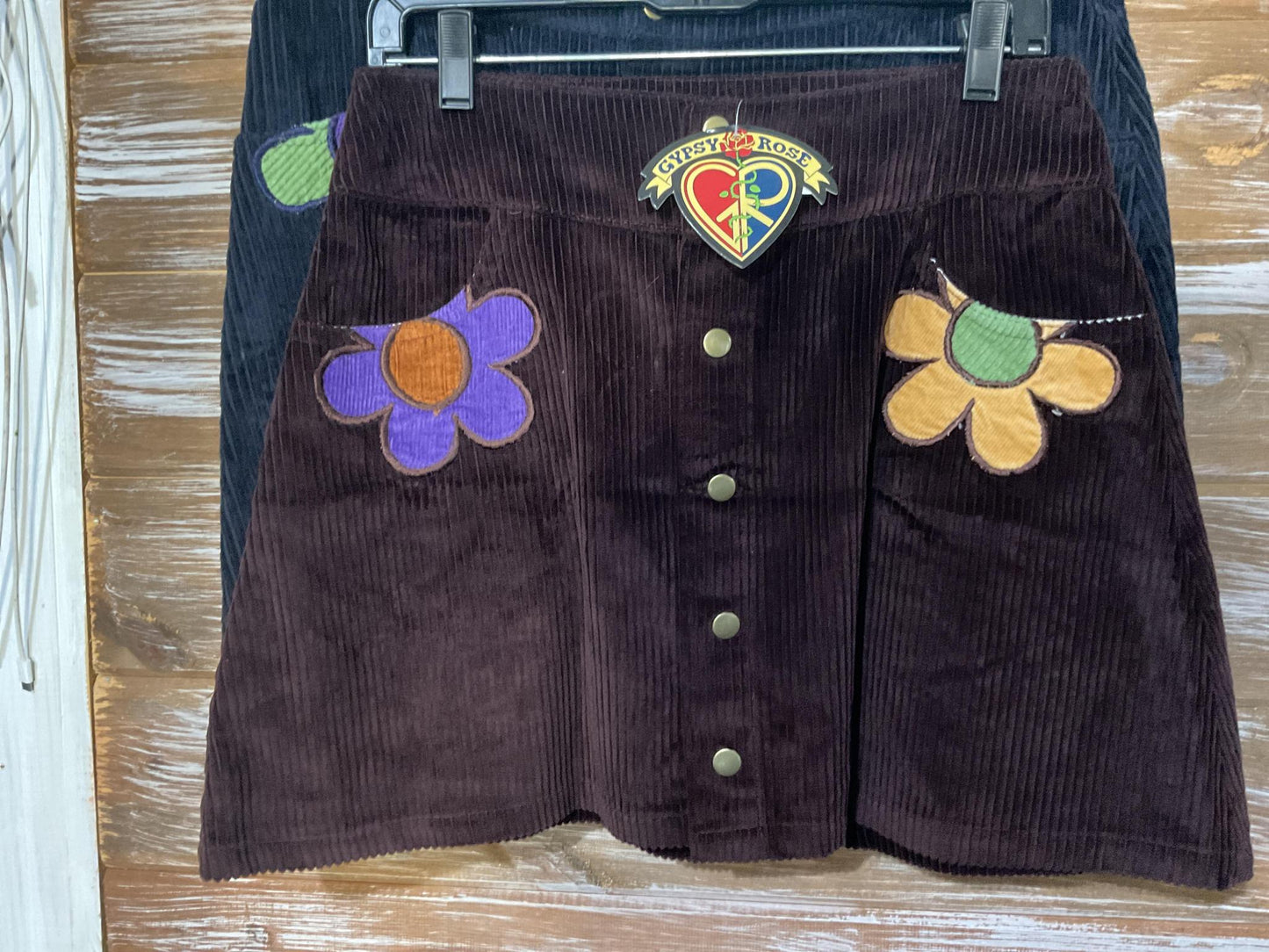 Corduroy Daisy Mini Skirt