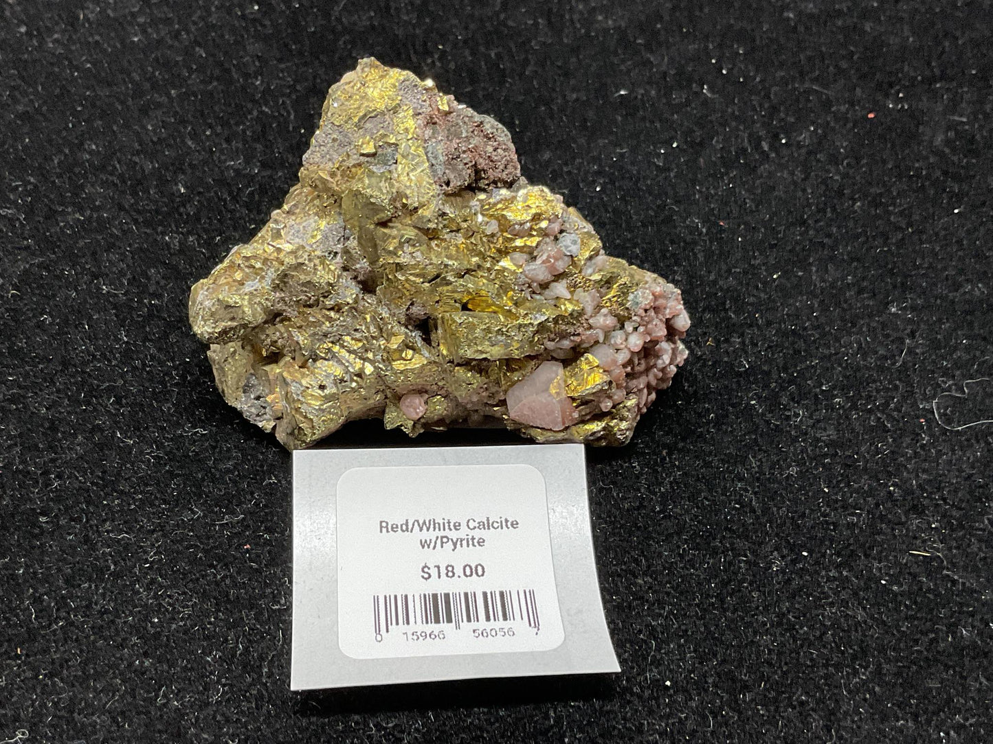 Red/White Calcite w/Pyrite