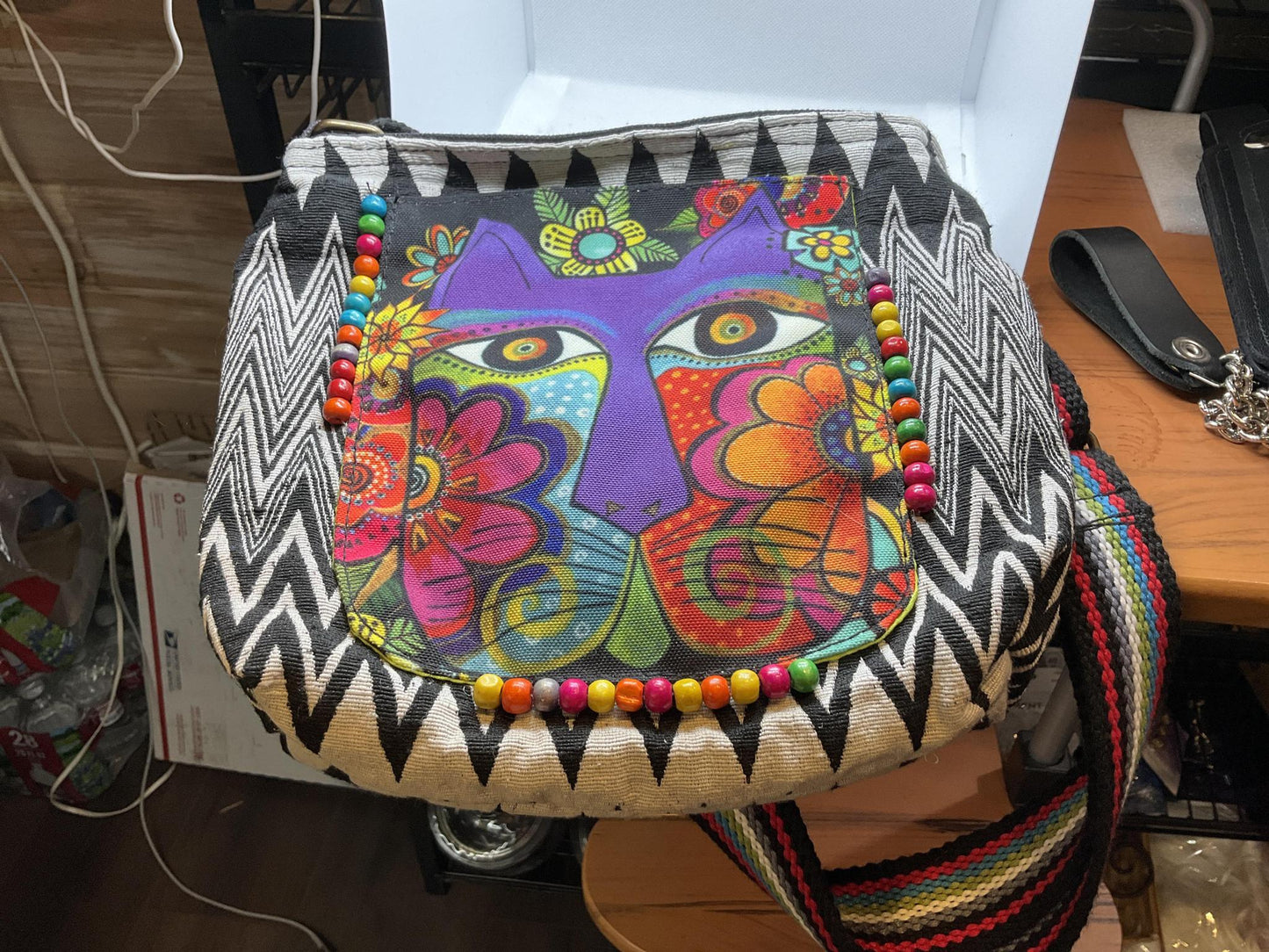 Blossoming Feline Crossbody from Laura Birch