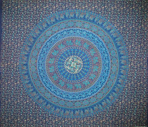 Dark Elephant Indian Tapestry