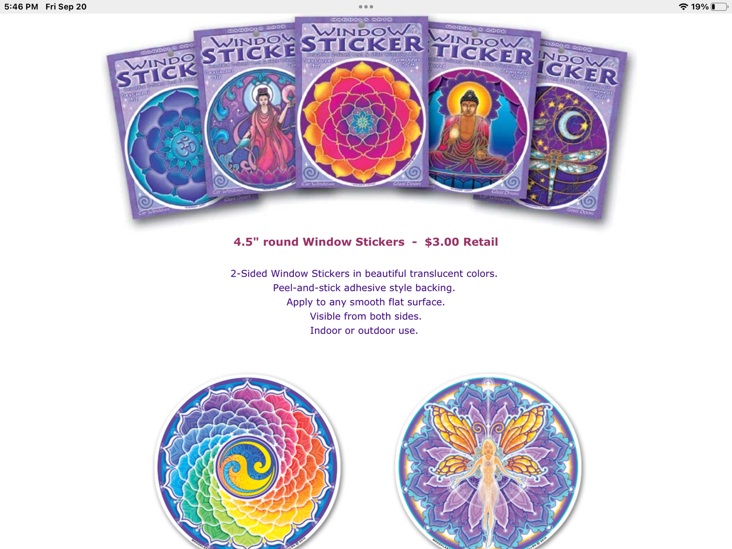 Mandala Arts Window Stickers