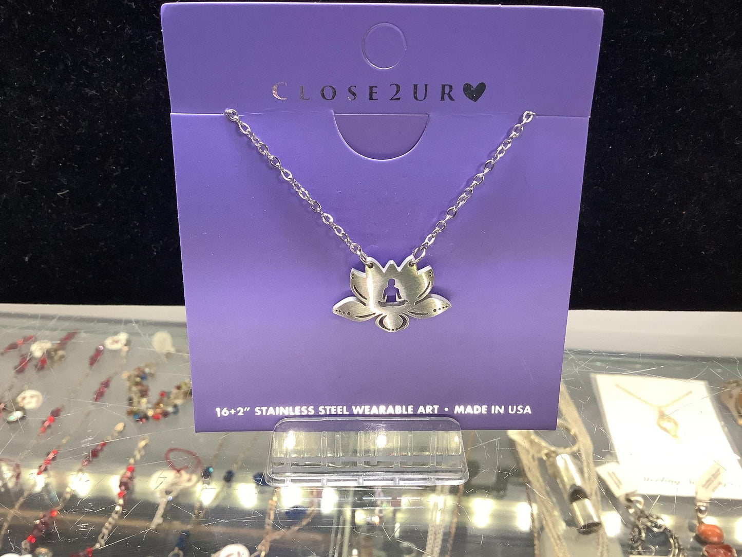 Stainless Steel Om Lotus Necklace