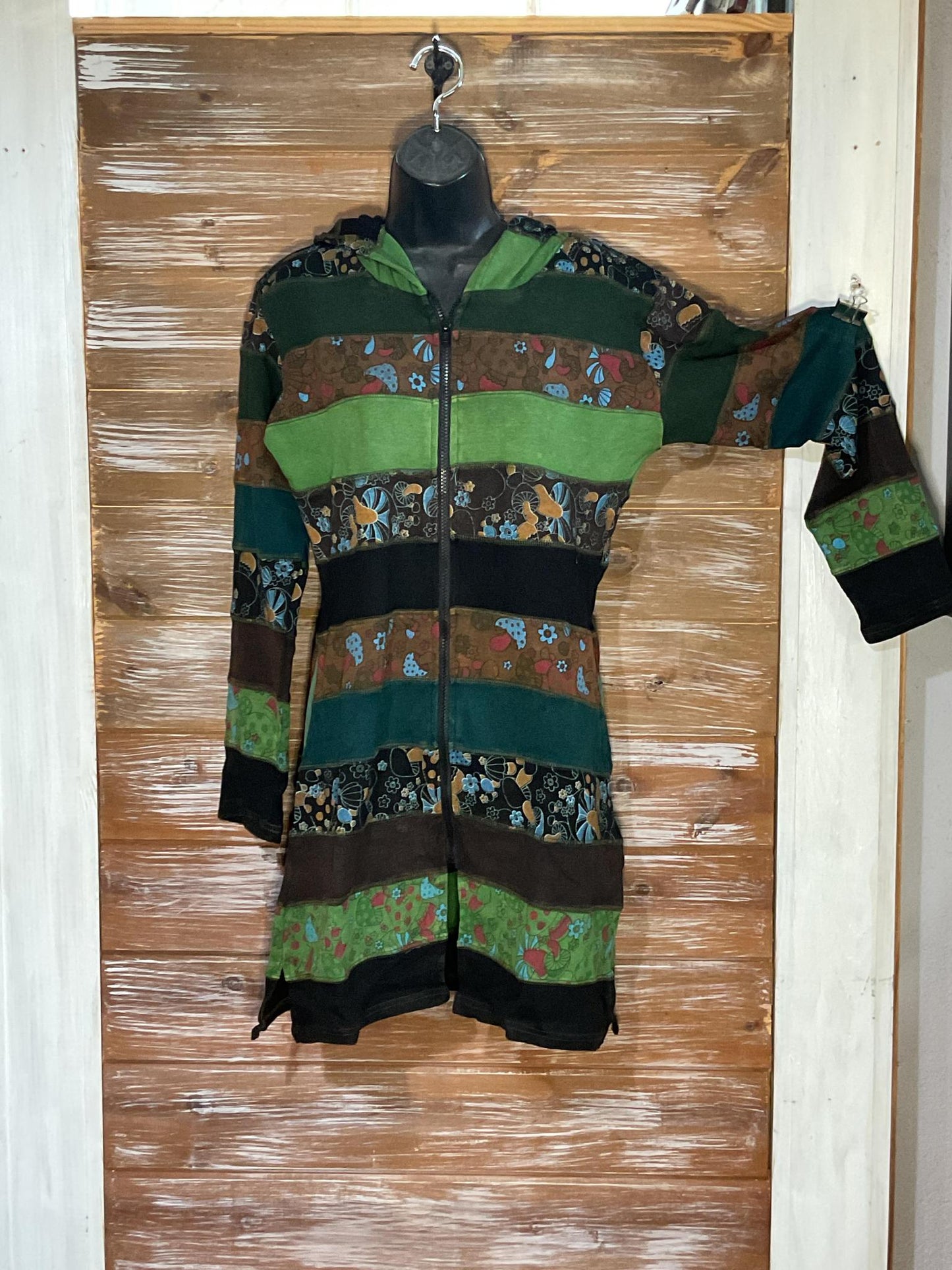 Mushroom Patchwork Long Jacket