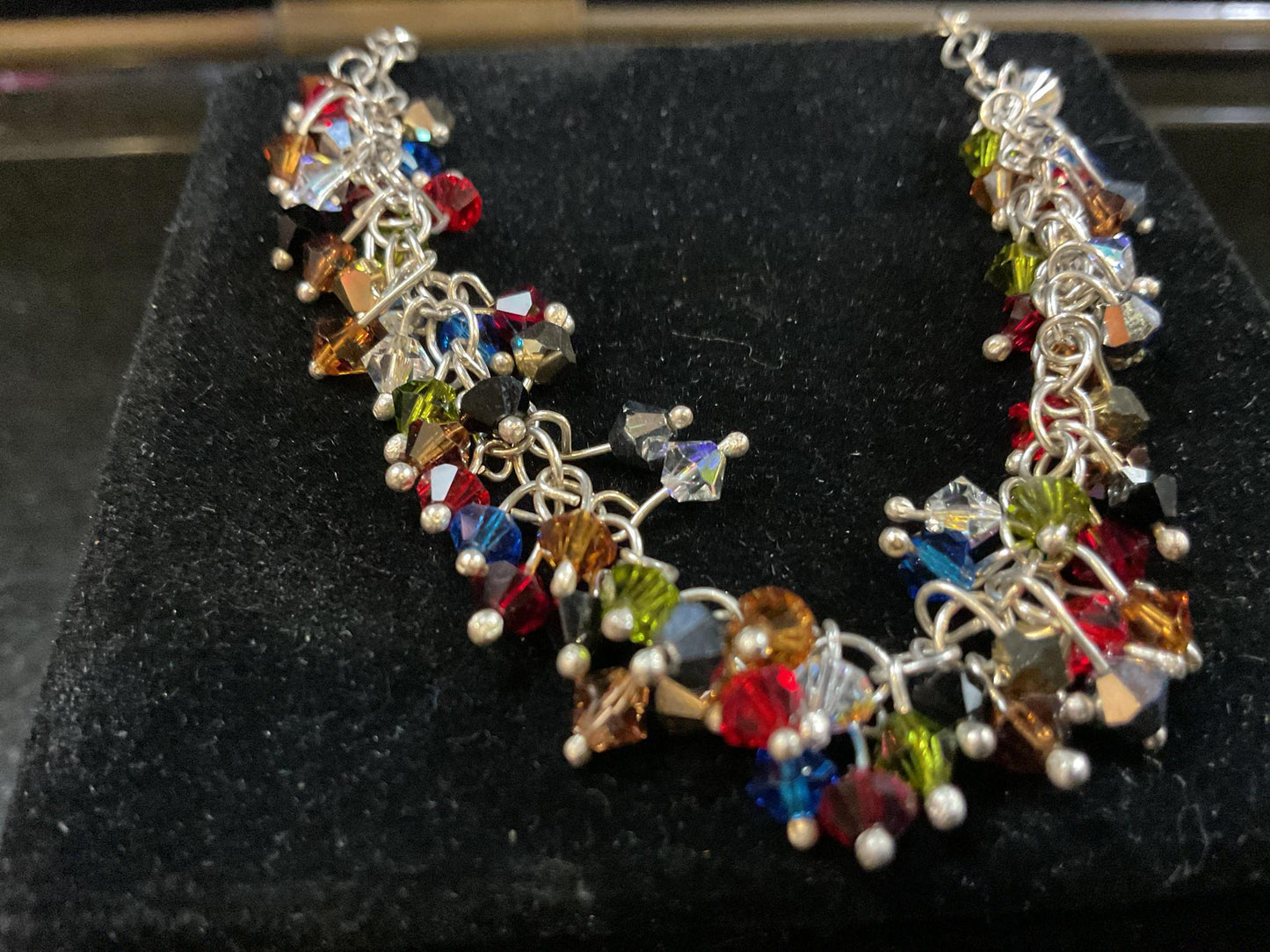 Multicolored Swarovski Crystal and Sterling Bracelet