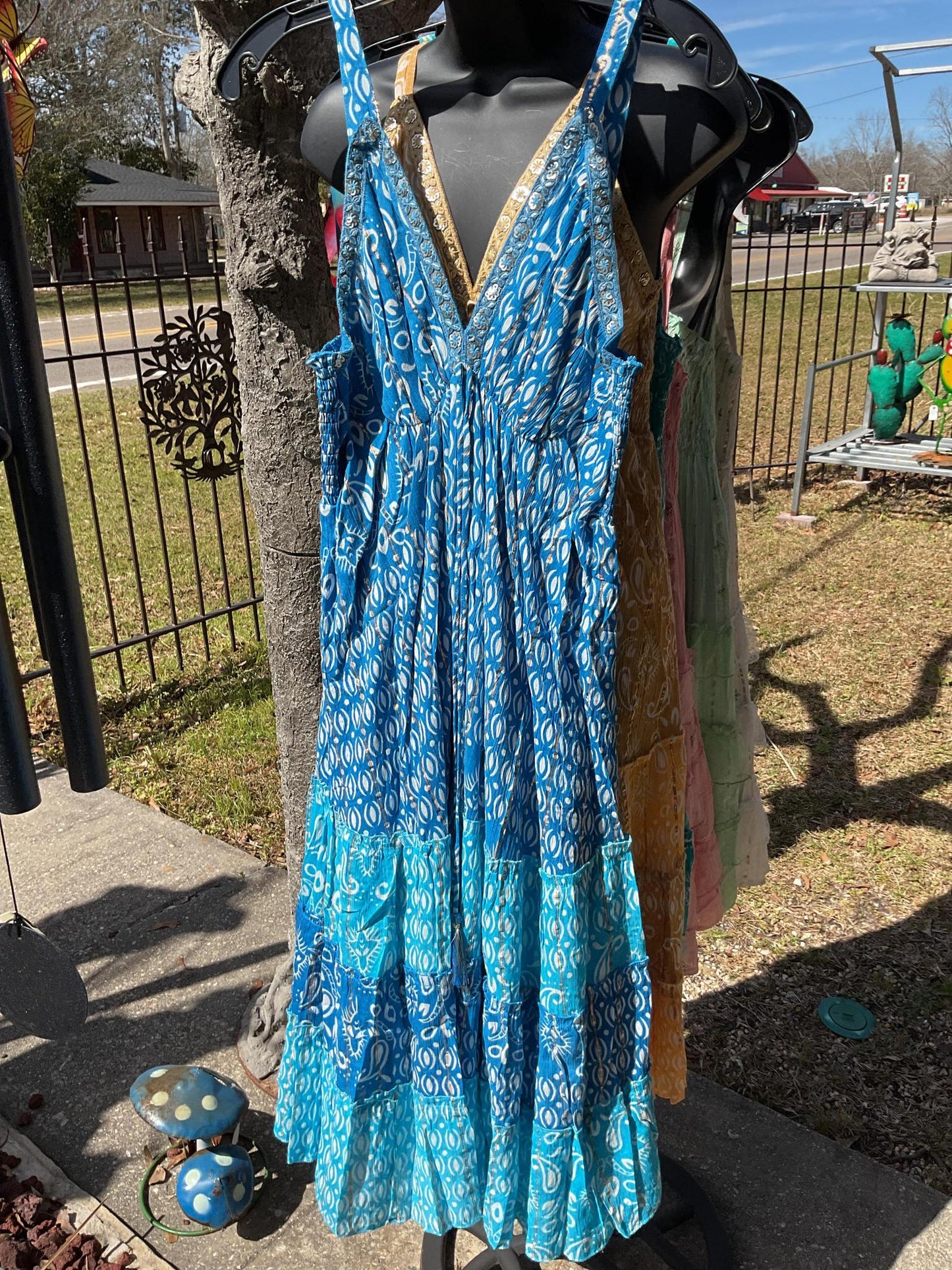 Paisley Print Boho Midi Dress