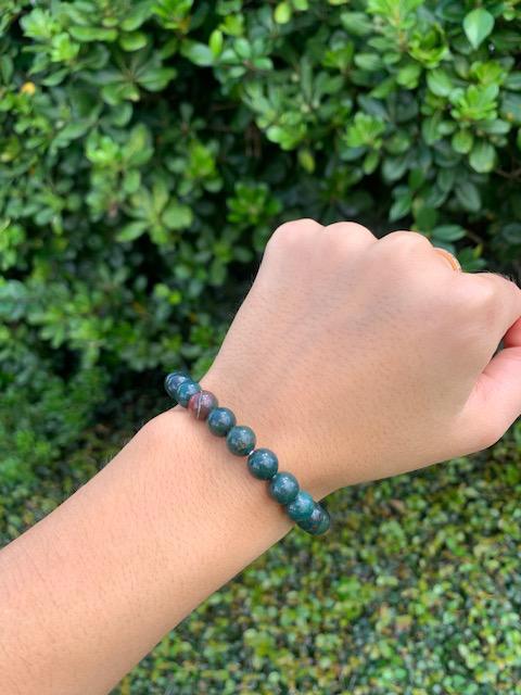 Bloodstone Natural Stone Bracelet 8 mm
