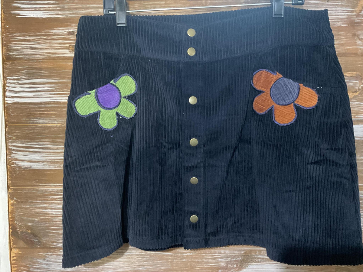 Corduroy Daisy Mini Skirt