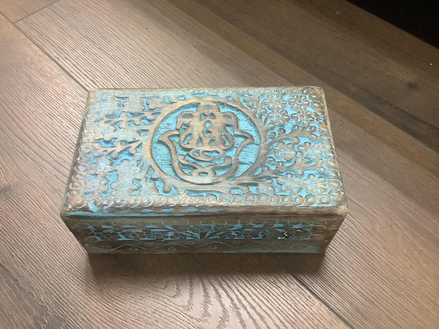 Blue Carved Boxes