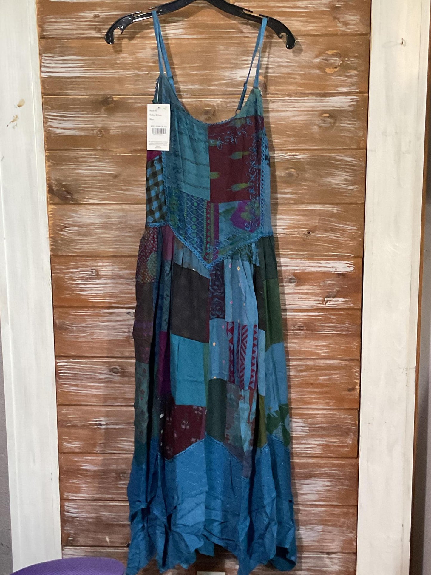 Sleeveless Patchwork Maxi Dress