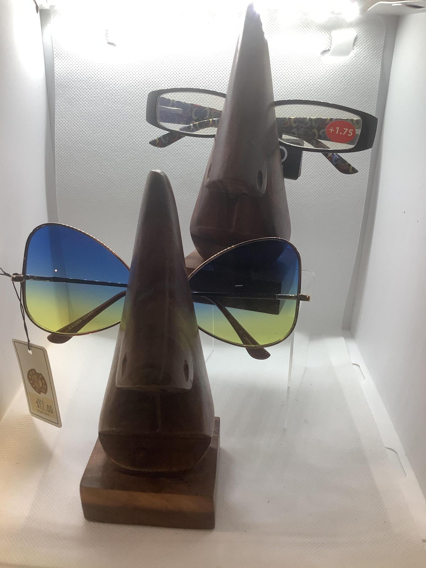 Wooden Nose Eye Glass Holder