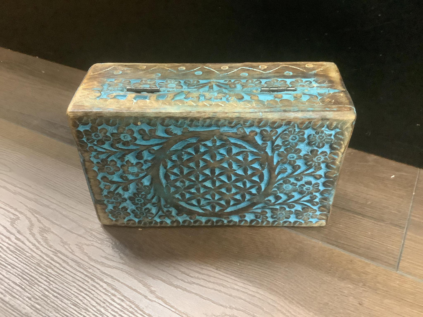 Blue Carved Boxes