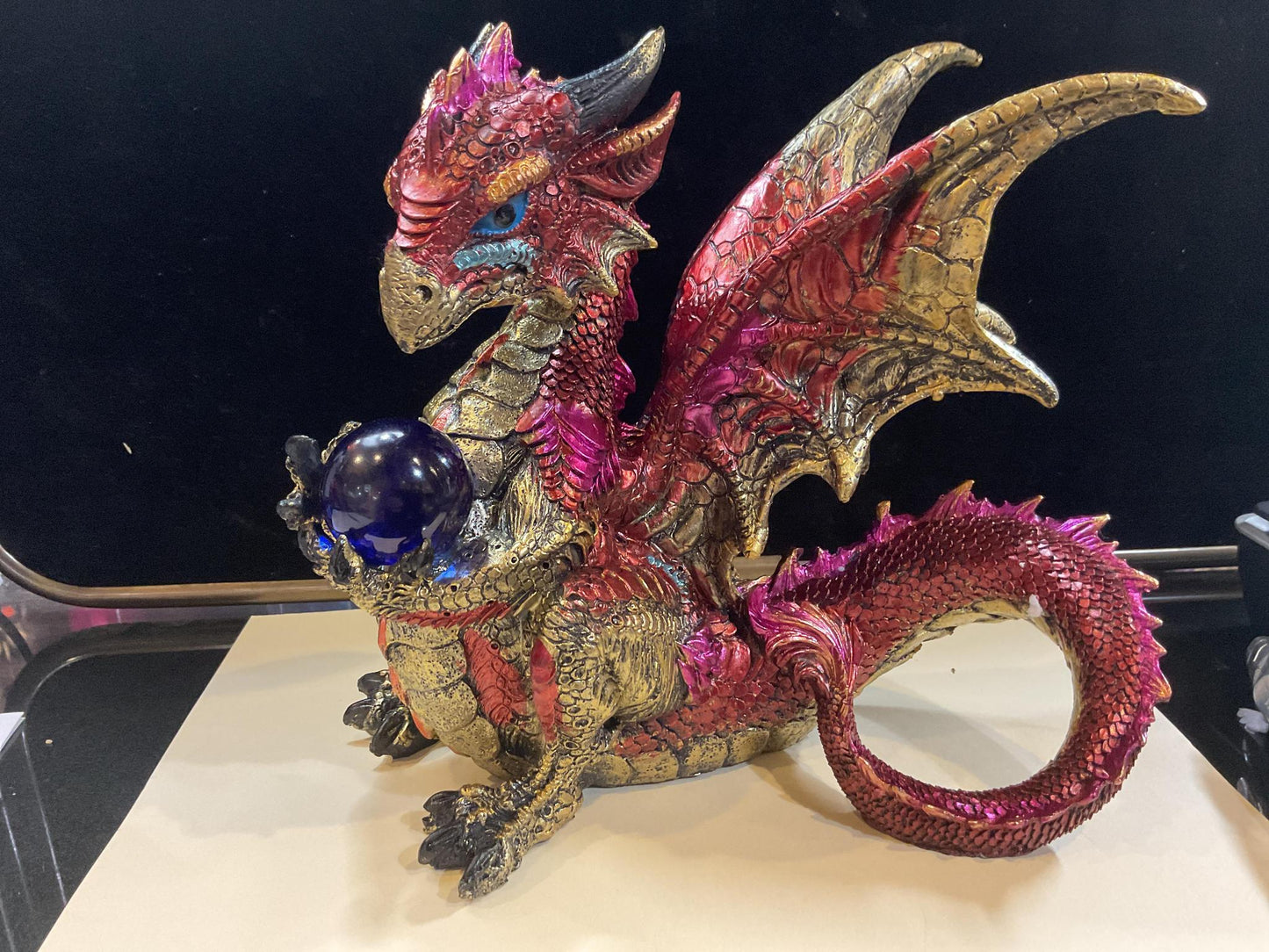 Red Dragon Guarding Crystal Sphere
