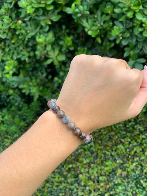 Petrified Wood Natural Stone Bracelet 8mm