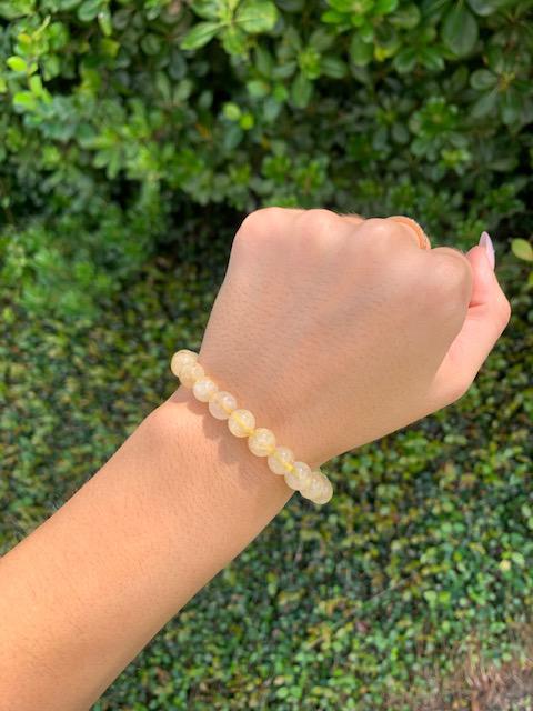 Rutilated Quartz Natural Stone Bracelet 8mm