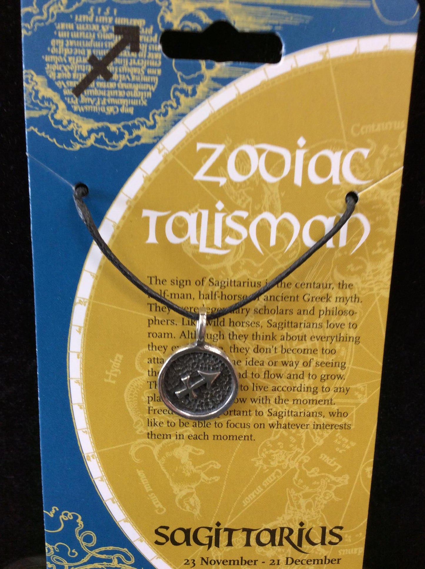 Zodiac Pendant on Cord Small
