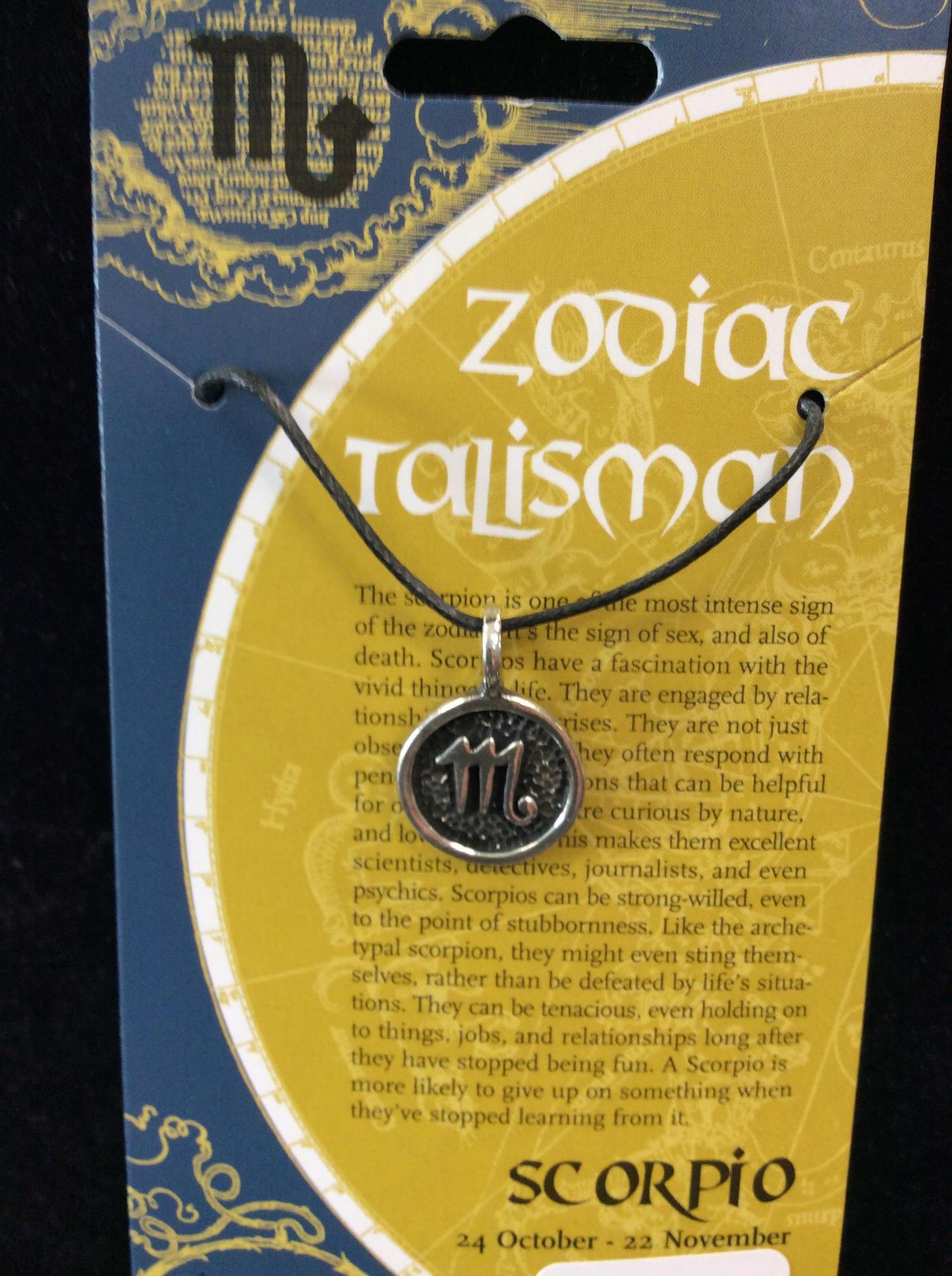 Zodiac Pendant on Cord Small