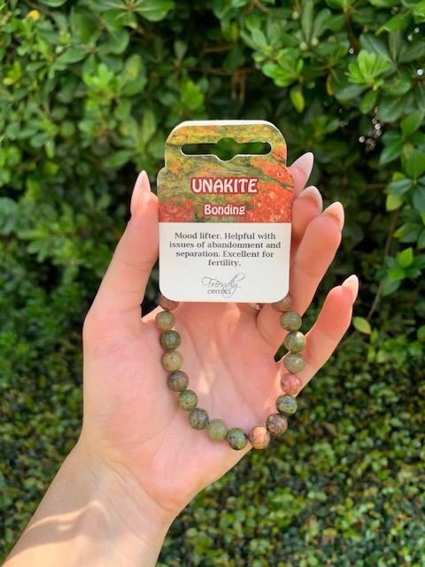 Unakite Natural Stone Bracelet 8mm