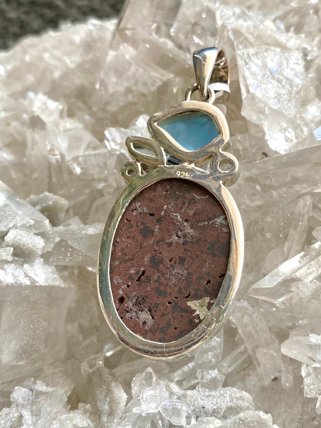 Pendant, Blue Topaz and Cavansite