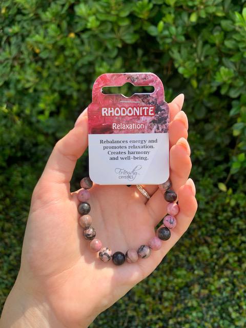 Rhodonite Natural Stone Bracelet 8mm