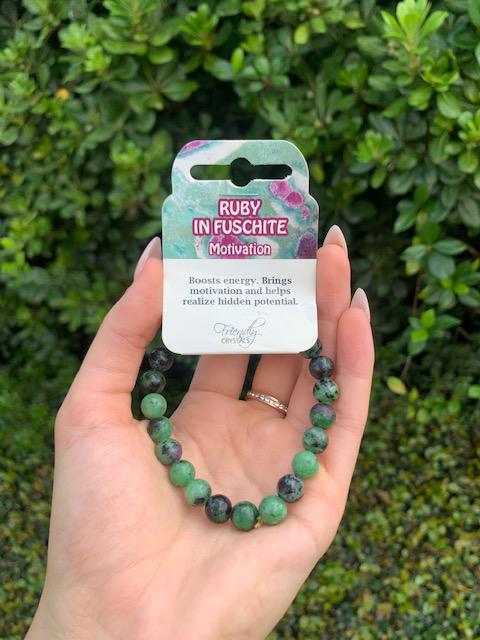 Ruby in Fuschite Natual Stone Bracelet 8mm
