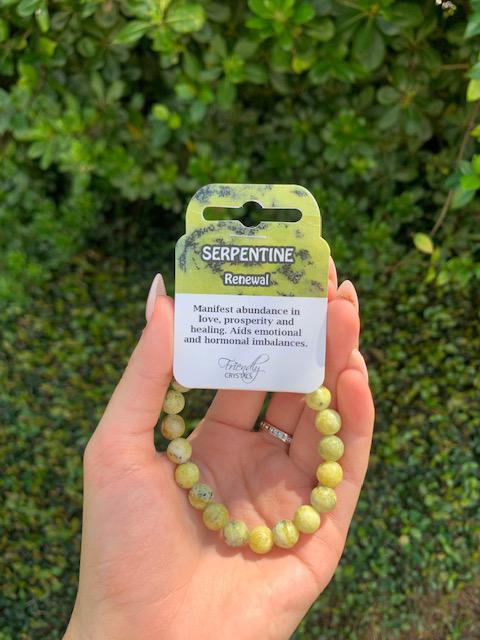 Serpentine Natural Stone Bracelet 8mm