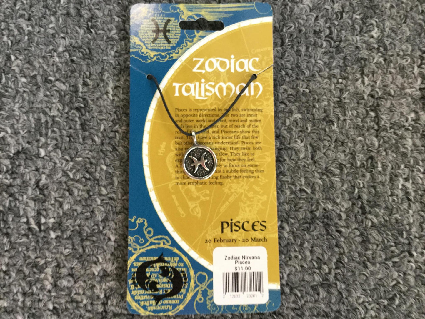 Zodiac Pendant on Cord Small