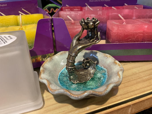 Bronze Lotus in Hand Incense Burner
