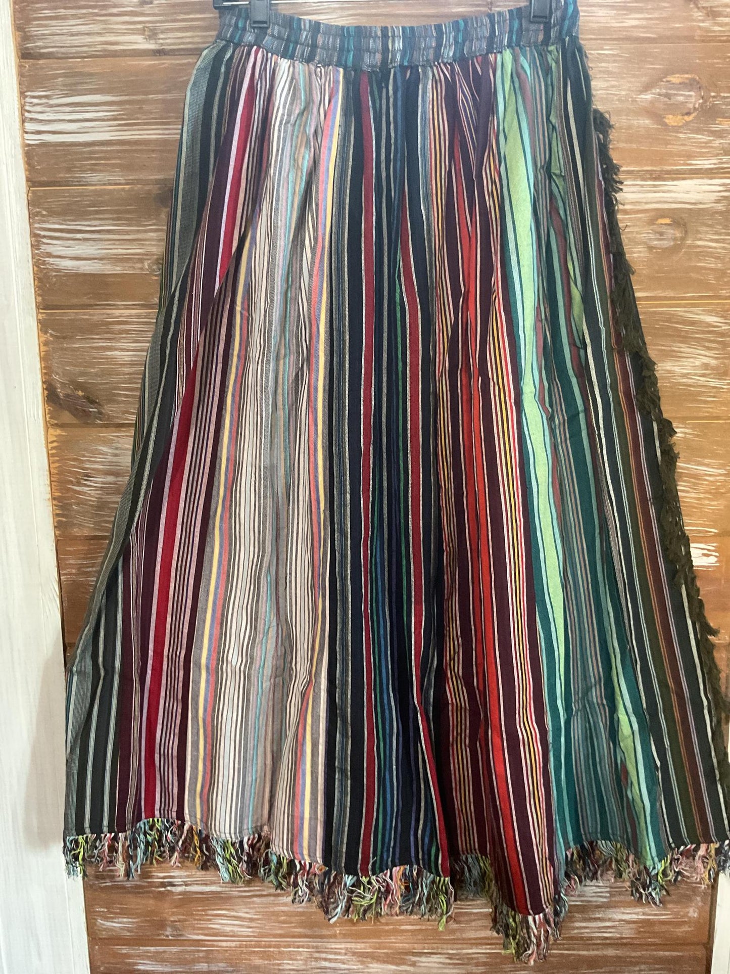 Cotton Fringed and patched long skirts