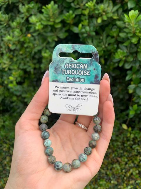 African Turquoise Natural Stone Bracelet 8mm
